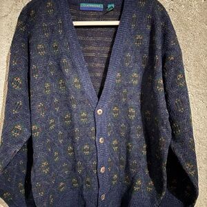 Men's Blue Patterned Sweater
